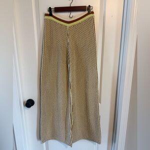 Monrow Textured Knit Skirt in Brown and Cream